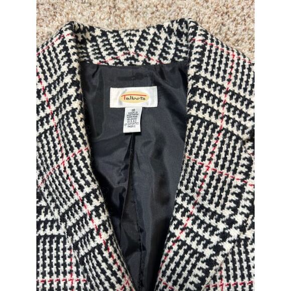 Vintage TALBOTS Herringbone Heavy Tweed Blazer/Jacket women's size 16; 100% Wool - Picture 8 of 11
